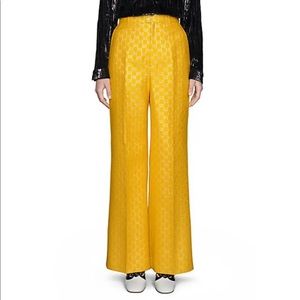 ISO !!! Gucci Yellow GG Lamé Wide Pants